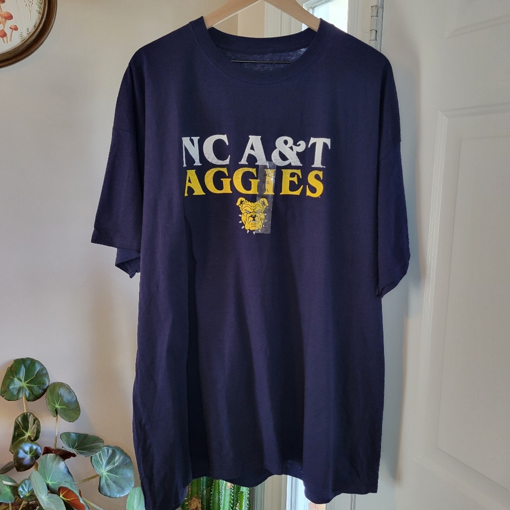 NEW North Carolina A&T State University‎ Blue Shortsleeve Cotton Shirt, Size 3XL
